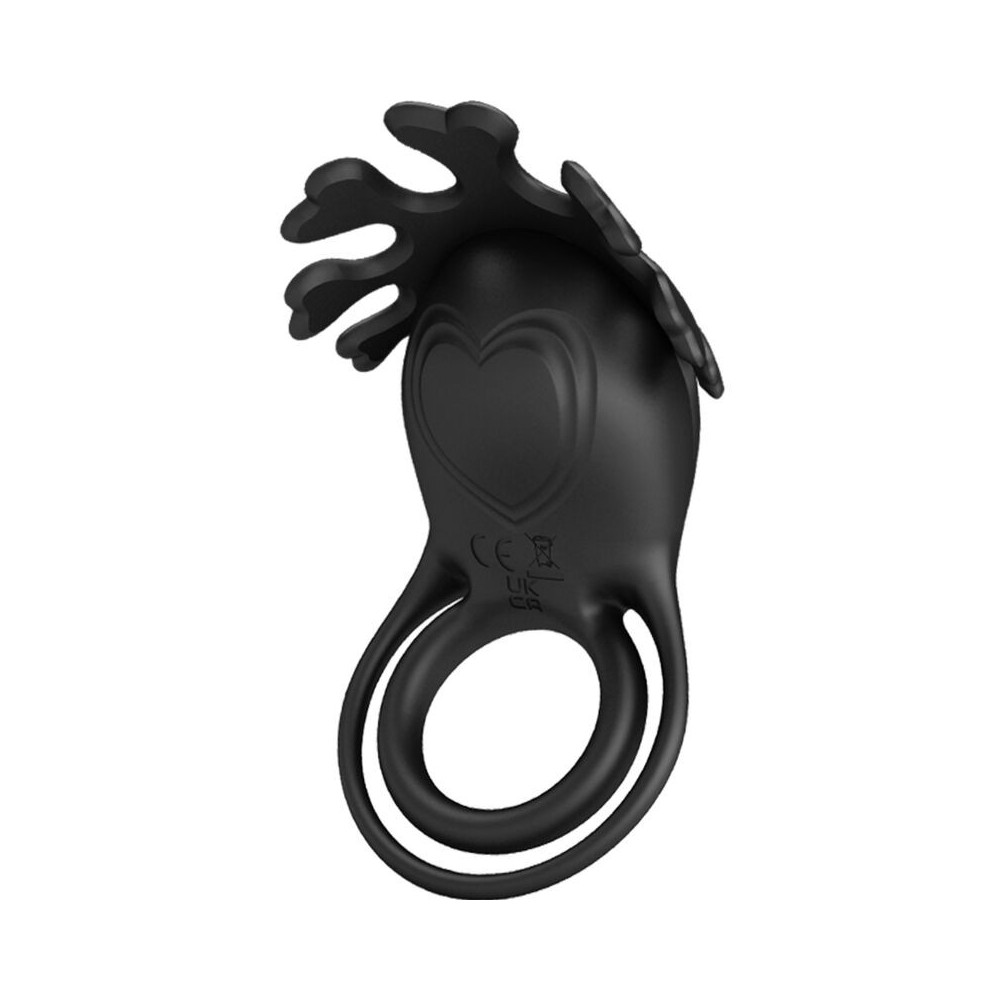 PRETTY LOVE - ANELLO VIBRATORE RUBEN 7 VIBRAZIONI IN SILICONE NERO