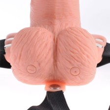 FETISH FANTASY SERIES - VERSTELLBARES GURT MIT FERNBEDIENUNG, REALISTISCHER PENIS MIT WIEDERAUFLADBAREN HODEN UND VIBRATOR 15 CM