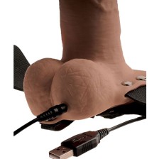 FETISH FANTASY SERIES - HARNAIS RÉGLABLE PÉNIS RÉALISTE AVEC TESTICULES RECHARGEABLES ET VIBRATEUR 15 CM