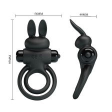 PRETTY LOVE - ANELLO VIBRATOR III RABBIT PER PENE NERO