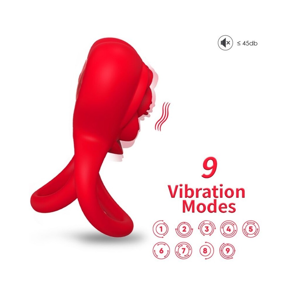 ARMONY - RING VIBRATOR HEART RED