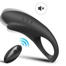 ARMONY - ANELLO VIBRATORE SHARK PER TELECOMANDO DI COPPIA NERO