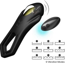 ARMONY - VIBRADOR ROADSTER ANEL DUPLO CONTROLE REMOTO PRETO