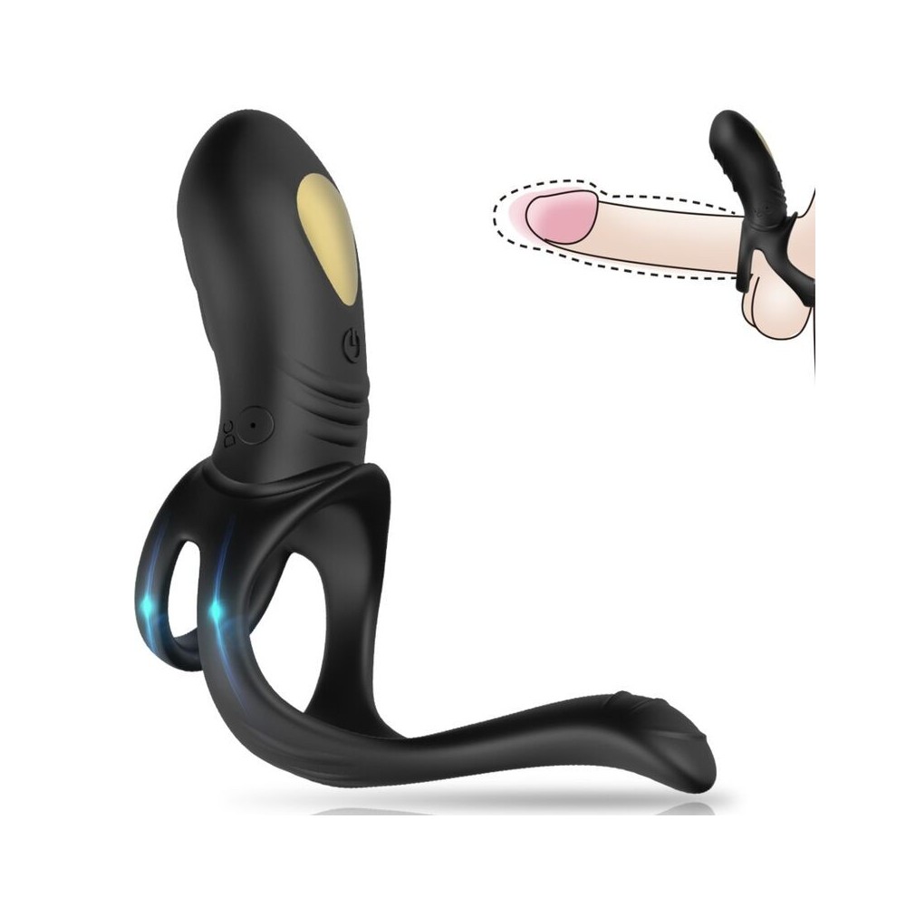 ARMONY - JOY JUMPER RING VIBRADOR PARA CASAIS E PLUG ANAL PRETO