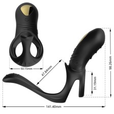 ARMONY - VIBRATEUR JUMPER RING POUR COUPLES & PLUG ANAL NOIR