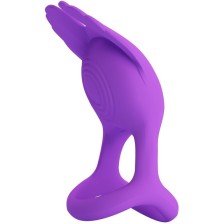 PRETTY LOVE - SILAS ANELLO PER PENE VIBRANTE 7 VIBRAZIONI IN SILICONE VIOLA