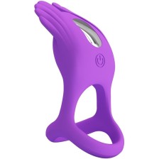 PRETTY LOVE - SILAS ANELLO PER PENE VIBRANTE 7 VIBRAZIONI IN SILICONE VIOLA