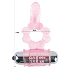 BAILE - ANEL DE SILICONE 10 RITMOS DE LÍNGUA COM VIBRAO ROSA