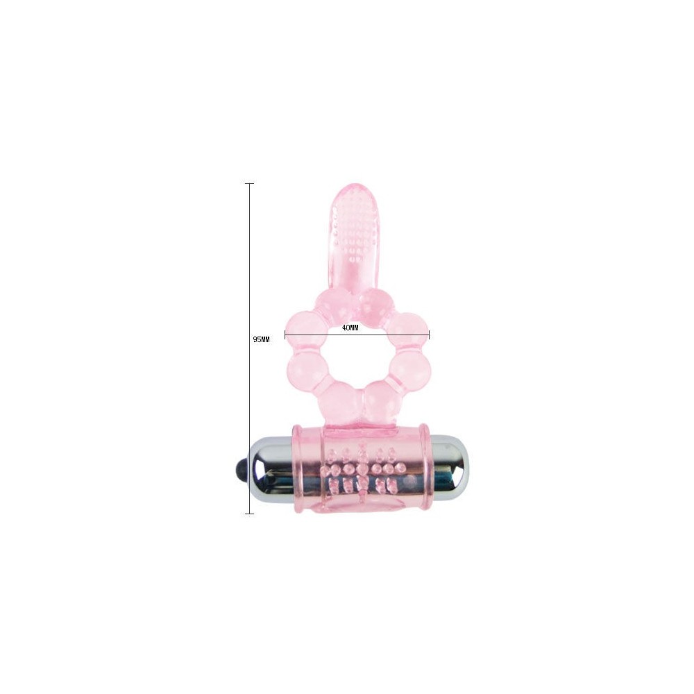 BAILE - ANNEAU SILICONE 10 RYTHMES DE LANGUE AVEC VIBRATION ROSE