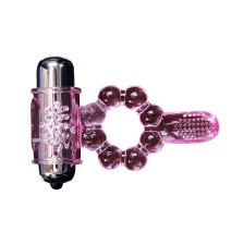 BAILE - ANELLO IN SILICONE 10 RITMI DI LINGUA CON VIBRAZIONE ROSA