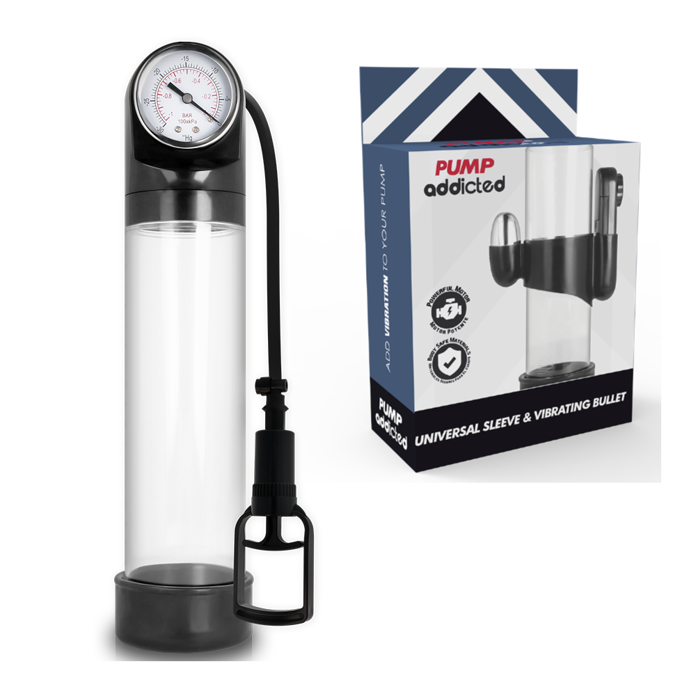 PUMP ADDICTED - RX9 TRANSPARENT ERECTION PUMP WITH VIBRATOR