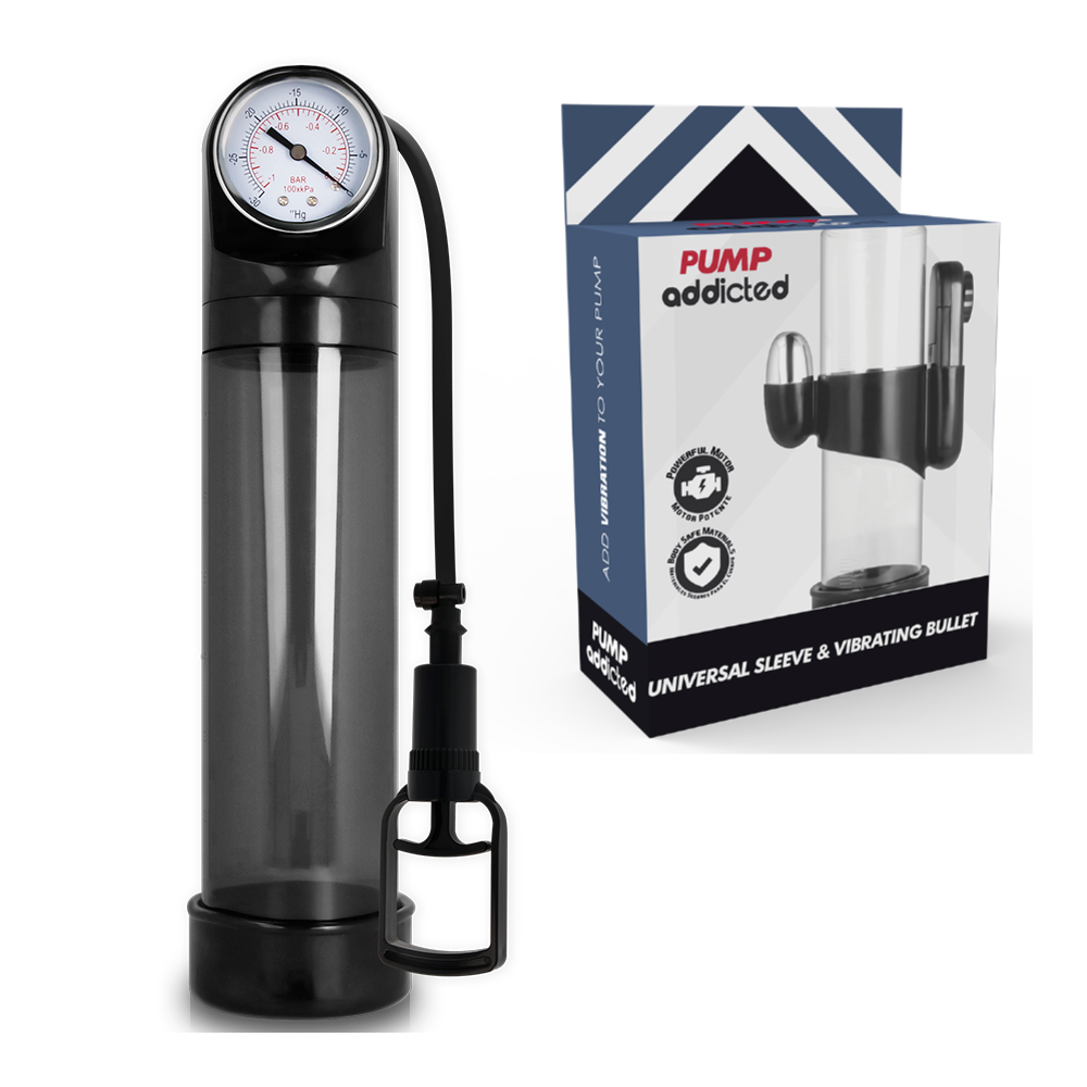 PUMP ADDICTED - POMPA PER L'EREZIONE RX9 NERA CON VIBRATORE