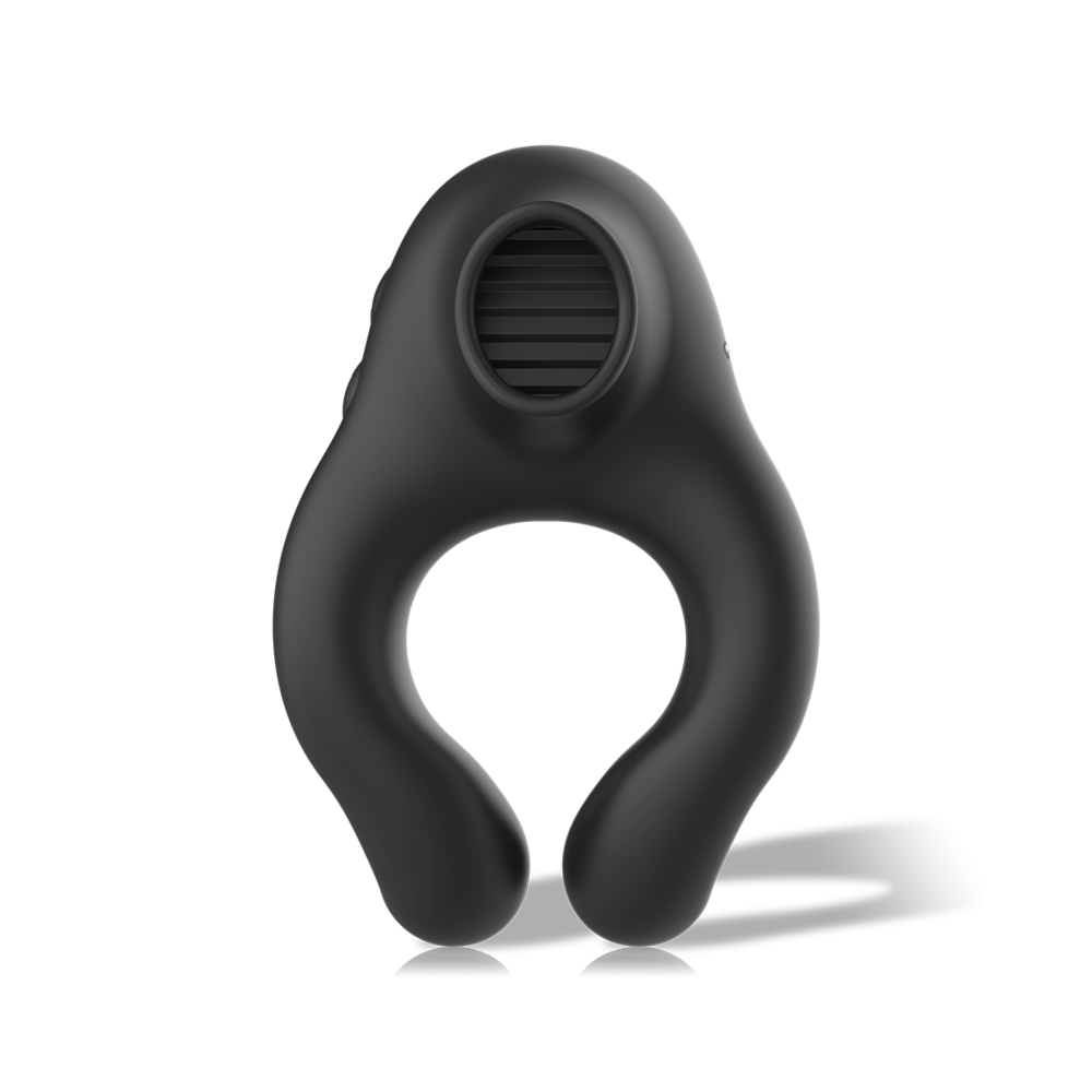 ARMONY - ANNEAU VIBRATEUR EN SILICONE 3 MOTEURS RECHARGEABLE NOIR - OR