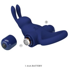 PRETTY LOVE - JIRO RABBIT RING WITH VIBRATION BLUE