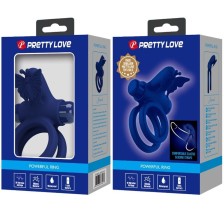 PRETTY LOVE - JAMELE DOPPELRING MIT VIBRATION & SCHMETTERLINGSTIMULATOR BLAU