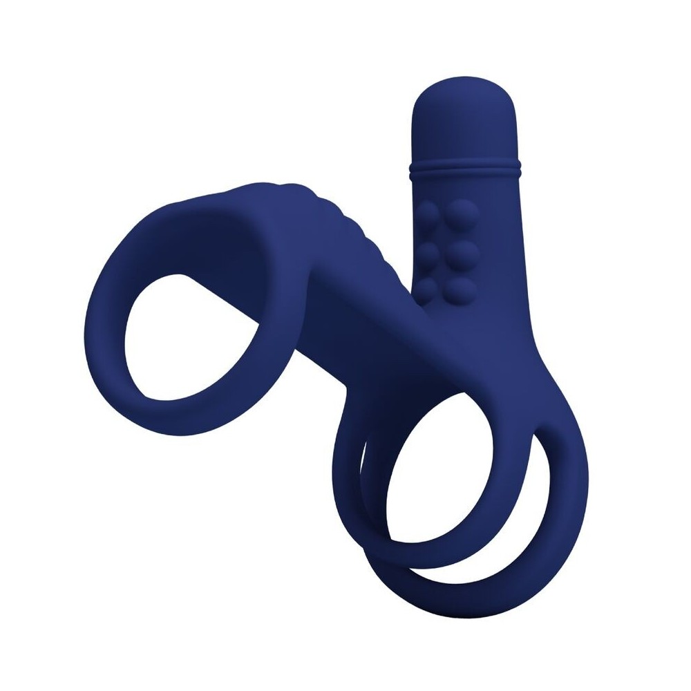 PRETTY LOVE - ELISH VIBRATING RING WITH EXTENSION BLUE