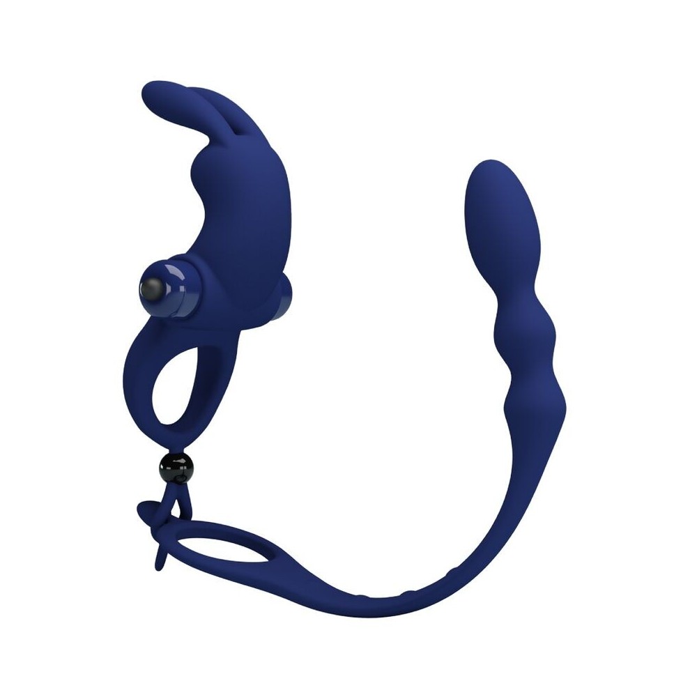 PRETTY LOVE - AYAD ANELLO VIBRATORE RABBIT CON SPINA BLU