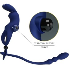 PRETTY LOVE - AYAD RABBIT VIBRATOR RING WITH PLUG BLUE