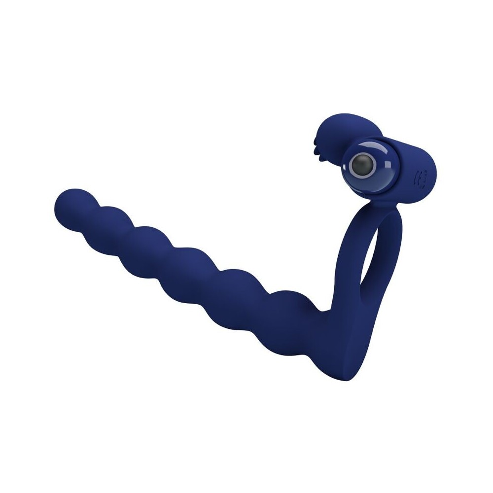 PRETTY LOVE - AJMAL VIBRATING RING WITH PLUG BLUE