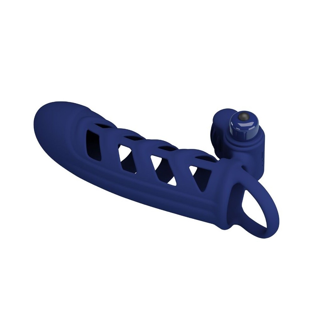 PRETTY LOVE - ALTAF ANEL VIBRADOR COM BAINHA DE SILICONE AZUL