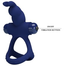 PRETTY LOVE - LUCHITO DOUBLE VIBRATING RING RABBIT BLUE