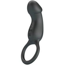 PRETTY LOVE - TRAE VIBRATING BLACK RING WITH STIMULATOR