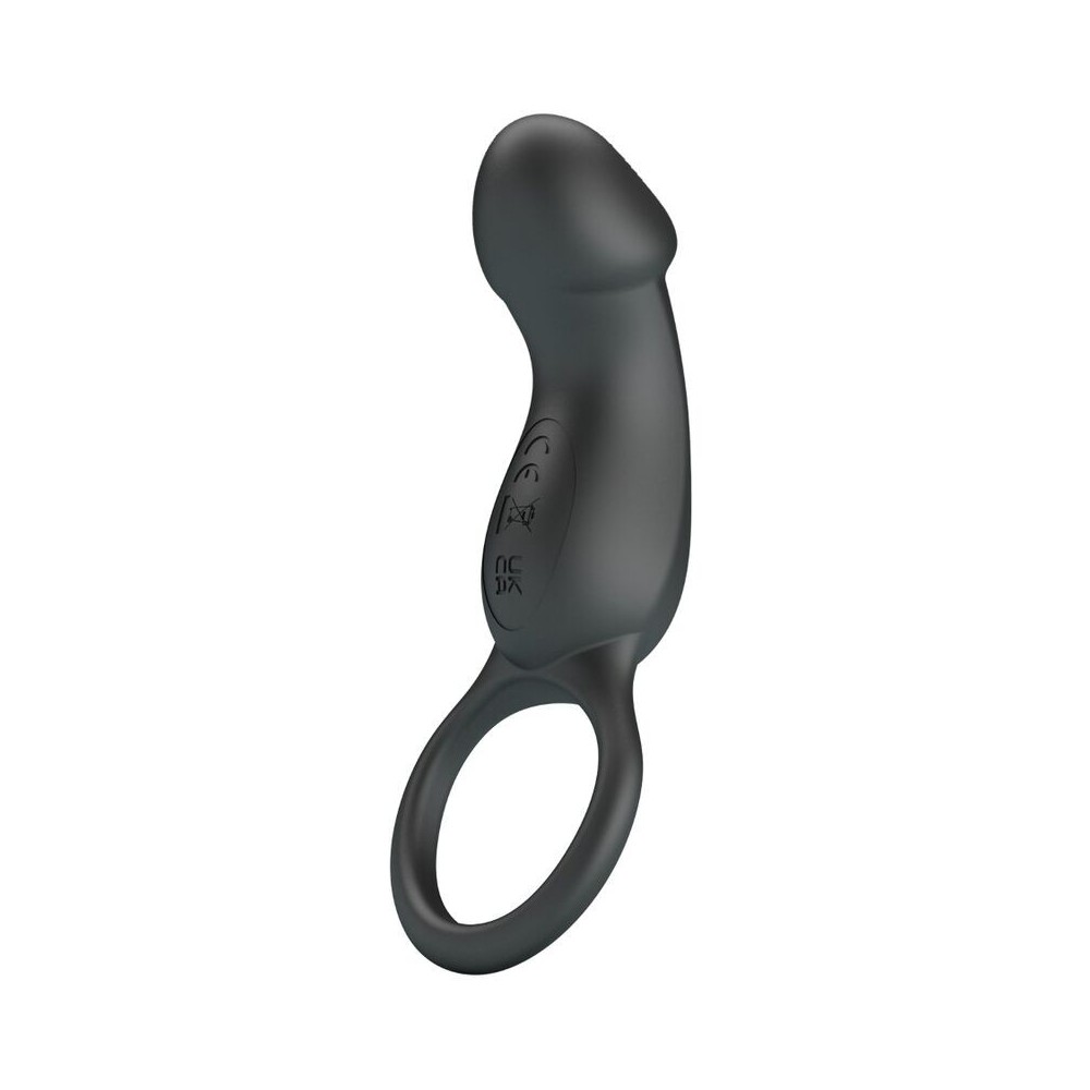 PRETTY LOVE - TRAE VIBRATING BLACK RING WITH STIMULATOR