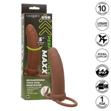 CALEXOTICS - MAXX THICK DOUBLE PÉNÉTRATEUR 10 VIBRATIONS MARRON