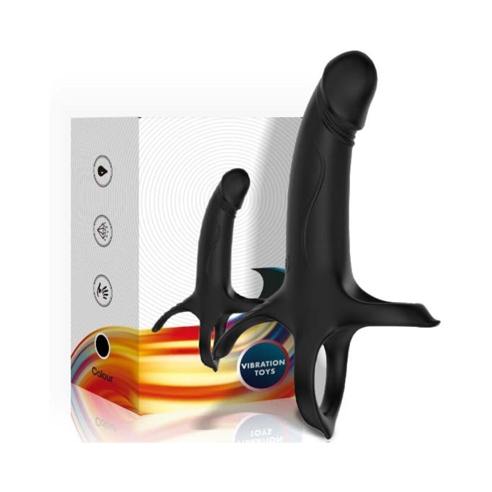 ARMONY - DILDO COM ANEL E VIBRADOR PRETO