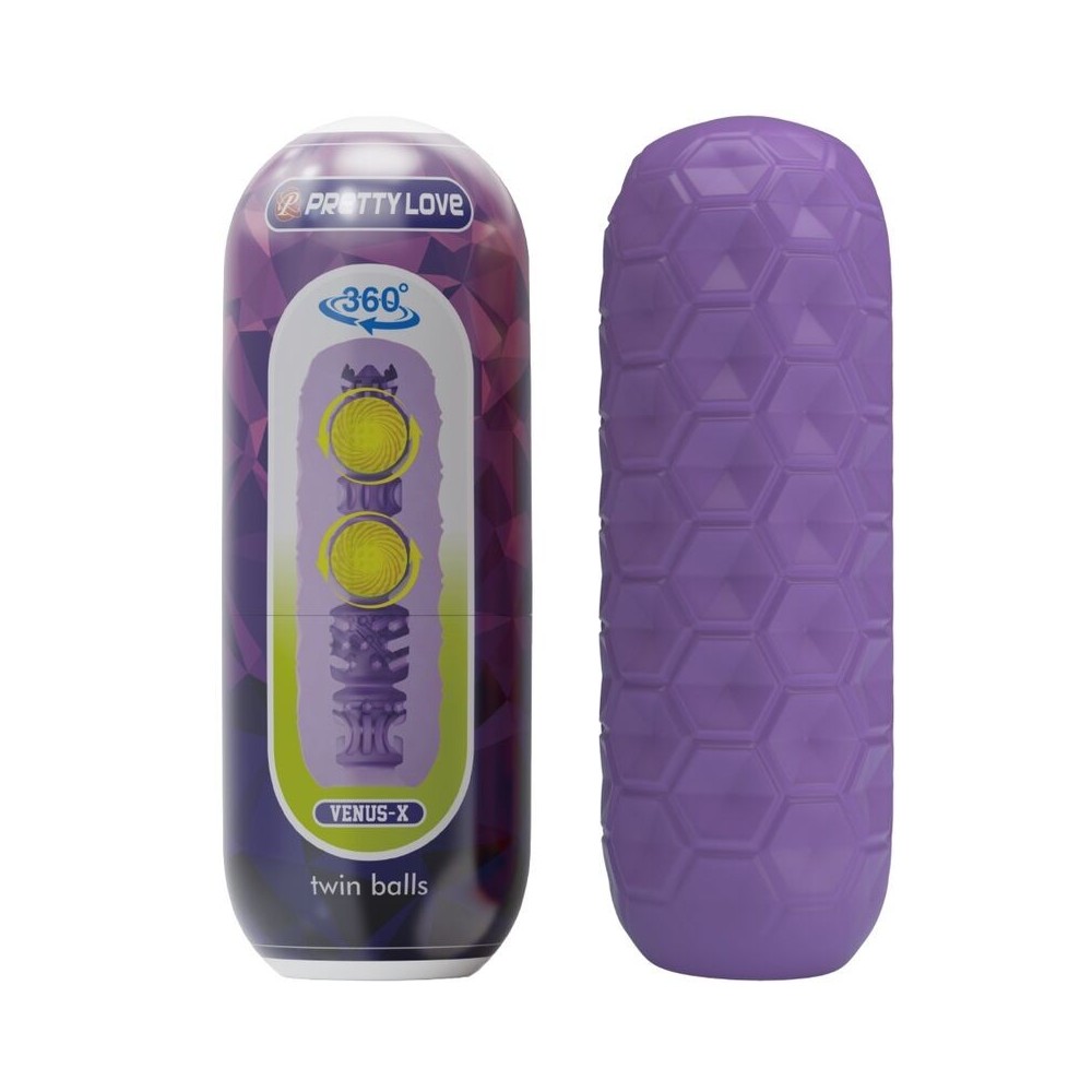 PRETTY LOVE - MASTURBADOR MASCULINO TWIN BALLS ROXO