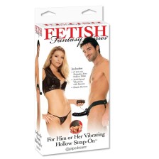 FETISH FANTASY SERIES - VIBRATING HOLLOW STRAP-ON FOR HER OR HIM BLACK