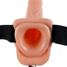 FETISH FANTASY SERIES - SERIES 9 HOLLOW STRAP-ON WITH BALLS 22.9CM FLESH