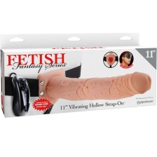 FETISH FANTASY SERIES - SERIES 11 HOLLOW STRAP-ON VIBRATING WITH BALLS 27.9CM FLESH