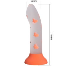 PRETTY LOVE - MAGICAL NIGHTFALL DILDO WITHOUT VIBRATION LUMINOUS ORANGE