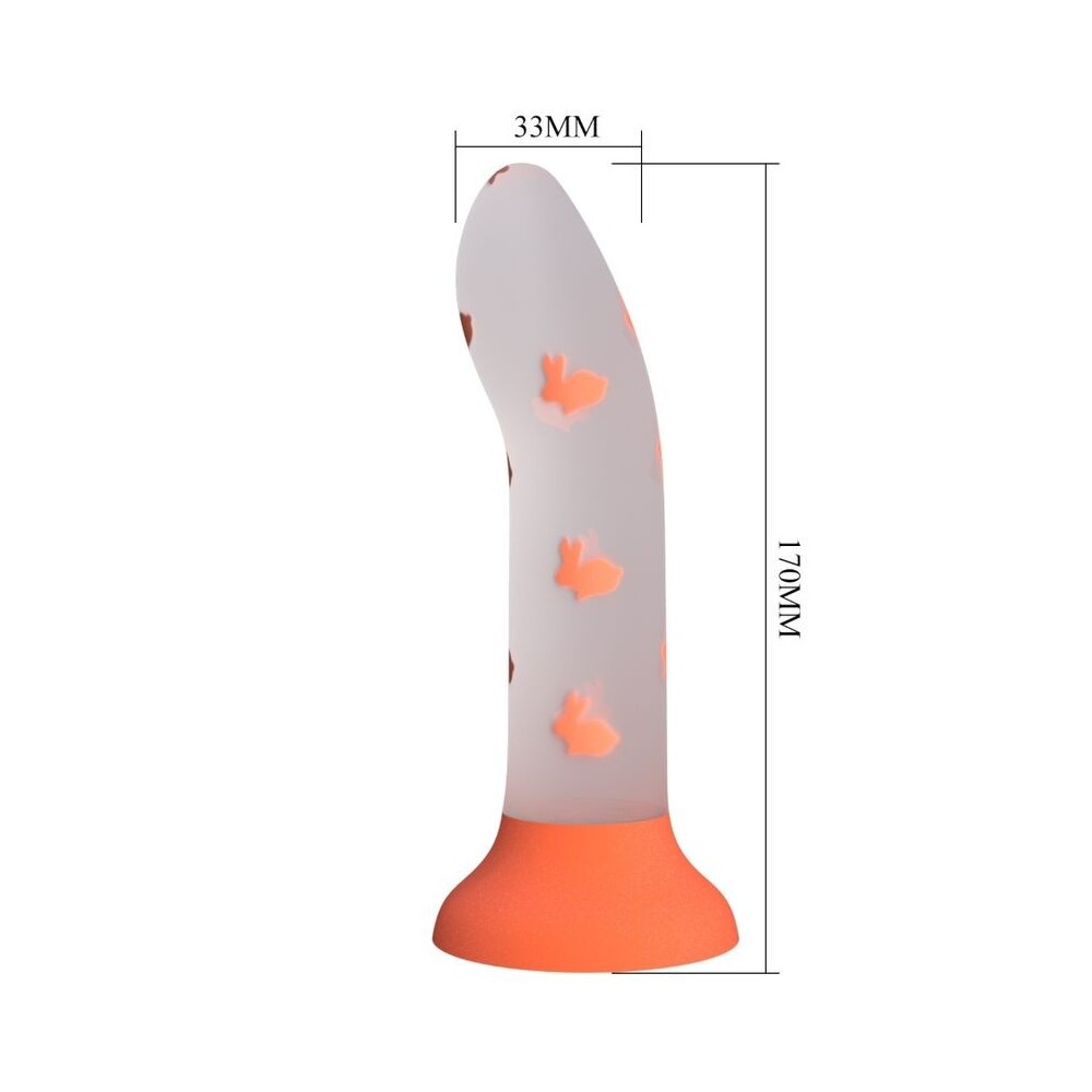 PRETTY LOVE - MAGICAL NIGHTFALL DILDO WITHOUT VIBRATION LUMINOUS ORANGE