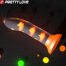 PRETTY LOVE - MAGICAL NIGHTFALL DILDO WITHOUT VIBRATION LUMINOUS ORANGE