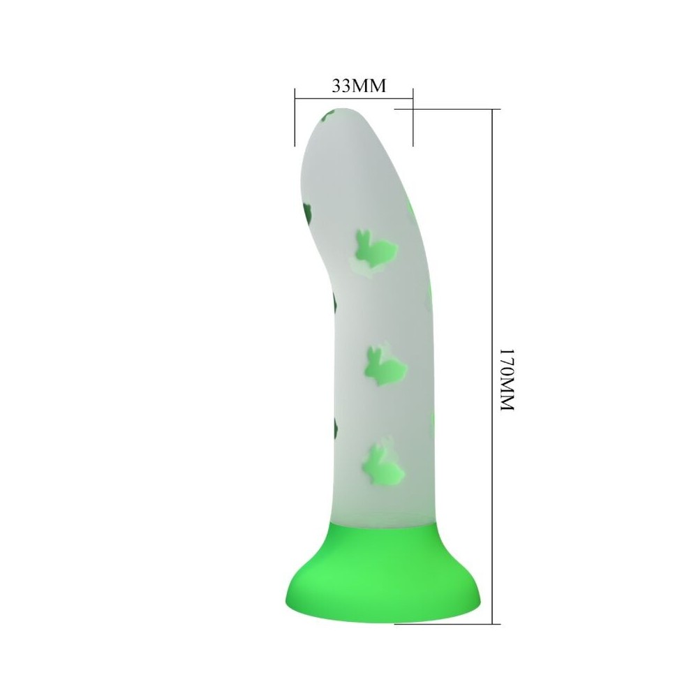 PRETTY LOVE - MAGICAL NIGHTFALL DILDO WITHOUT VIBRATION LUMINOUS GREEN