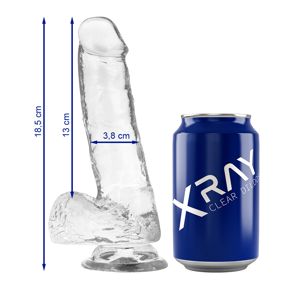 X RAY - CLEAR COCK WITH BALLS 18.5 CM -O- 3.8 CM