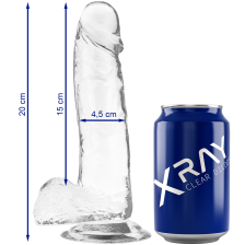 X RAY - CLEAR COCK WITH BALLS 20 CM -O- 4.5 CM