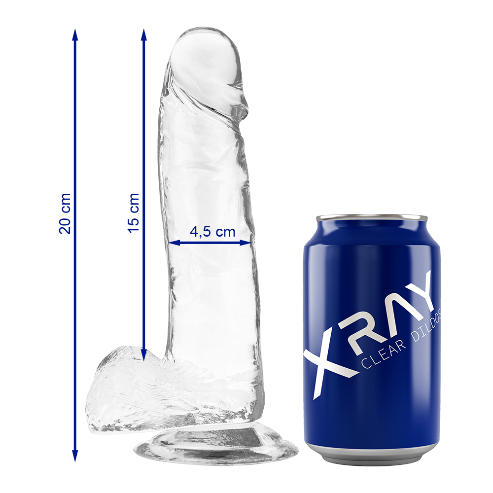 X RAY - CLEAR COCK WITH BALLS 20 CM -O- 4.5 CM