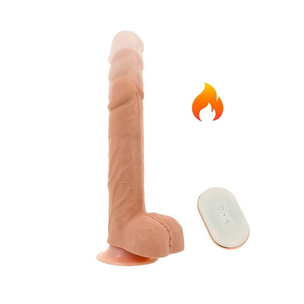 OHMAMA - DILDO PARA CIMA E PARA BAIXO COM FUNO DE CALOR E CONTROLE REMOTO