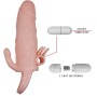 BAILE - CAPA PARA PÉNIS BRAVE MAN COM CARNE DE ESTIMULAÇÃO CLITÓRICA E ANAL 16.5 CM
