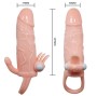 BAILE - CAPA PARA PÉNIS BRAVE MAN COM CARNE DE ESTIMULAÇÃO CLITÓRICA E ANAL 16.5 CM