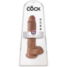 KING COCK - PENE REALISTICO CON SFERE 19.8 CM CARAMEL