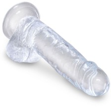 KING COCK - CLEAR PÉNIS RÉALISTE AVEC BOULES 15.2 CM TRANSPARENT