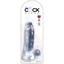 KING COCK - CLEAR PÉNIS RÉALISTE AVEC BOULES 15.2 CM TRANSPARENT