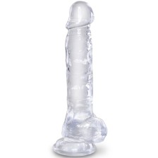 KING COCK - CLEAR PÉNIS RÉALISTE AVEC BOULES 16.5 CM TRANSPARENT