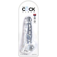 KING COCK - CLEAR PÉNIS RÉALISTE AVEC BOULES 16.5 CM TRANSPARENT