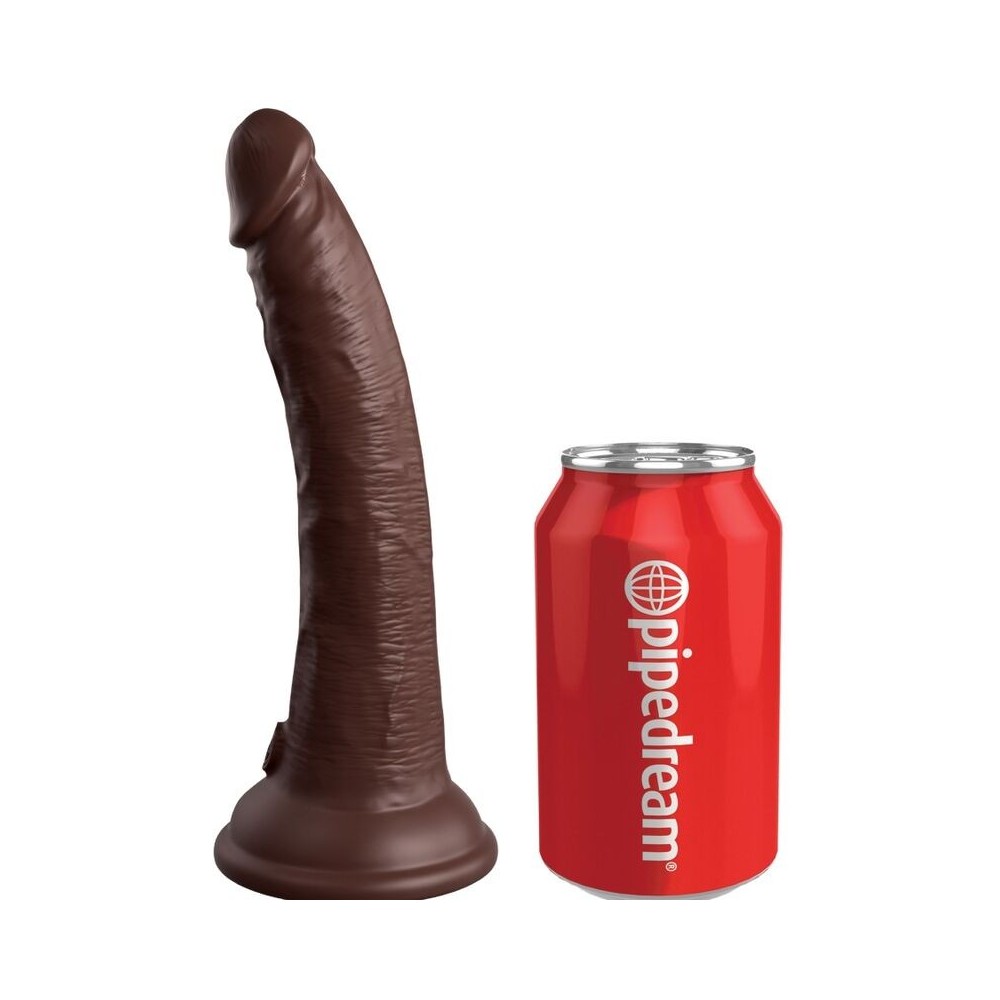 KING COCK - ELITE DILDO DE SILICONE REALÍSTICO 17.8 CM CASTANHO