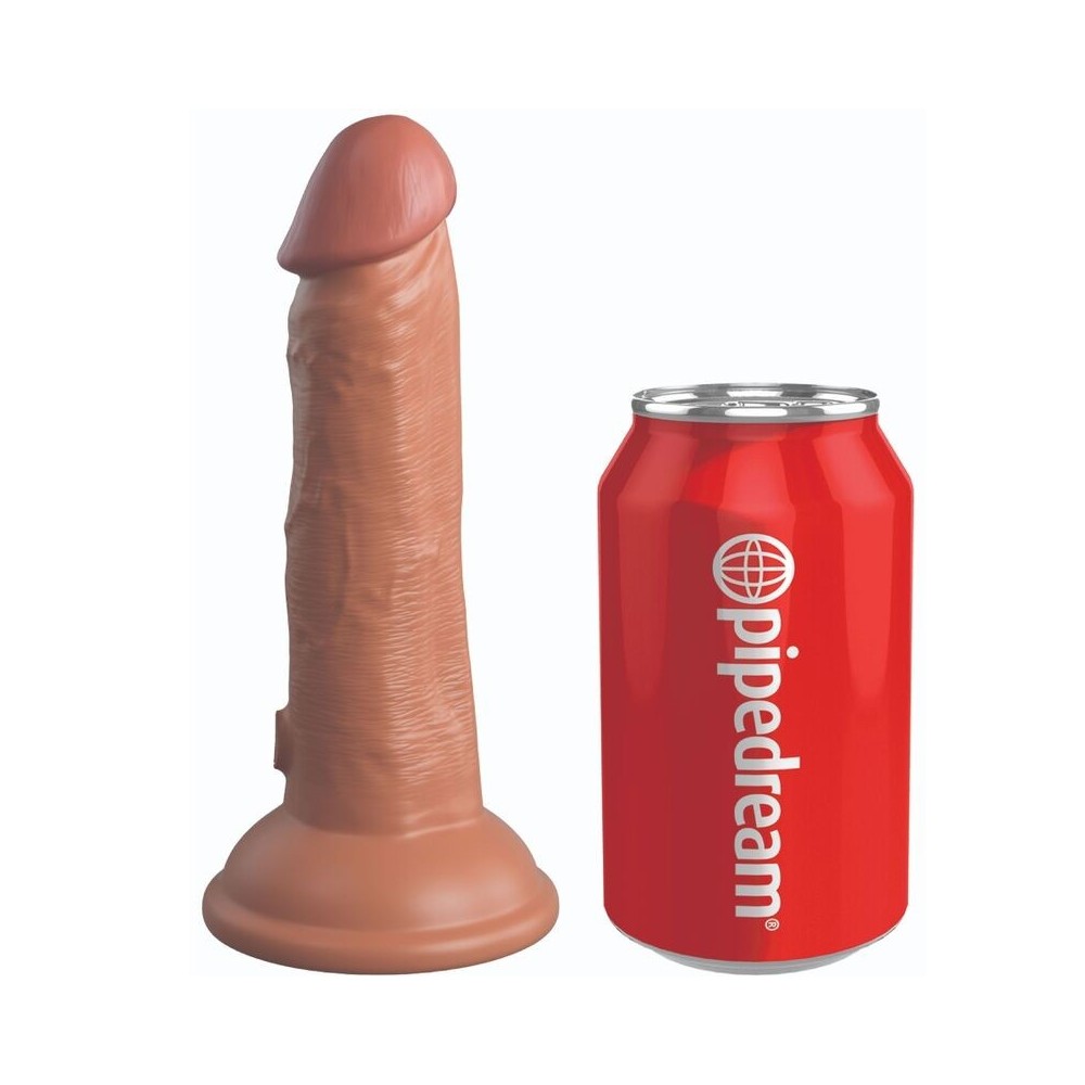 KING COCK - ELITE GODE RÉALISTE VIBRANT & SILICONE 15.2 CM CARAMEL